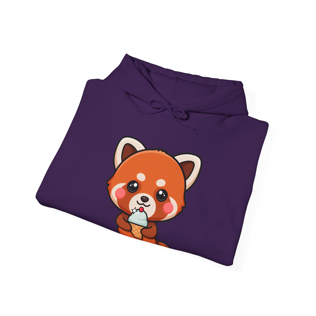 Red Panda Ice Cream Hoodie, Kawaii Animal Sweatshirt
