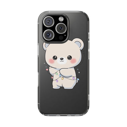 Kawaii Polar Bear Phone Case with Fairy Lights