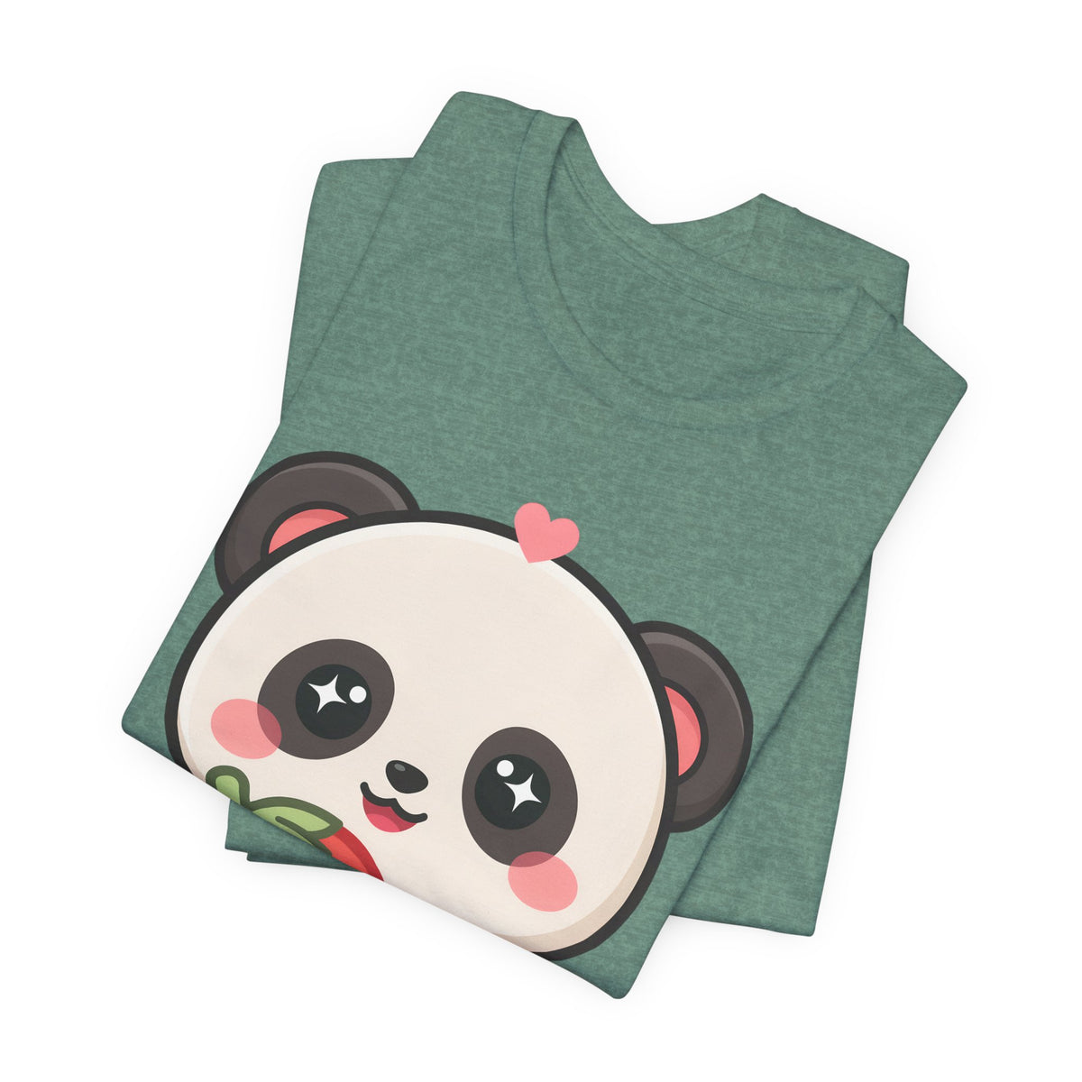 Kawaii Panda Strawberry T-Shirt – Sweet Chibi Animal Tee