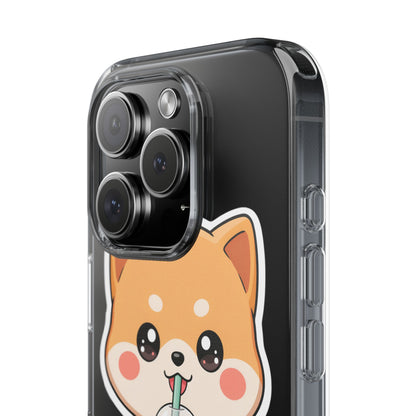 Kawaii Shiba Inu Phone Case for Bubble Tea Lovers