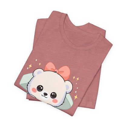 Kawaii Polar Bear Tee, Cute Gift Box Cub Unisex Shirt