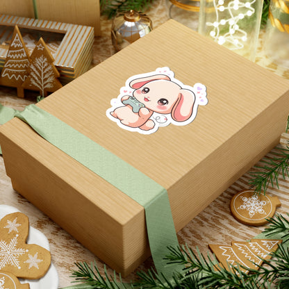 Gamer Bunny Sticker, Cute Kawaii Video Game Decor