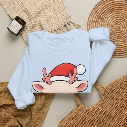 Kawaii Reindeer Christmas Sweatshirt, Cute Holiday Crewneck