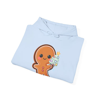 Gingerbread Christmas Hoodie, Kawaii Tree Decorating Sweatshirt