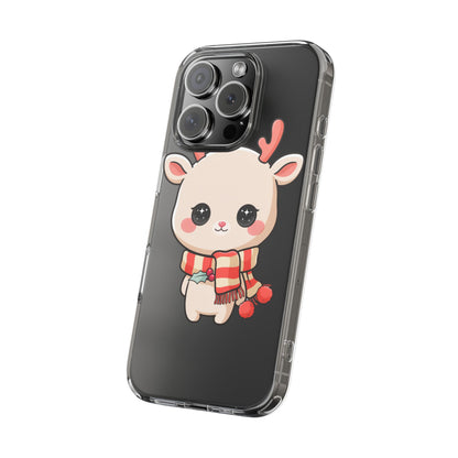Christmas Reindeer Phone Case, Cute Kawaii Holiday Gift