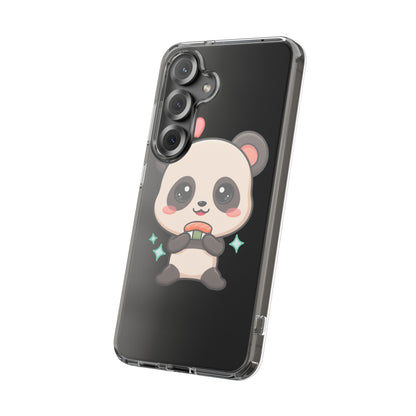 Kawaii Panda Sushi Phone Case, Clear Impact-Resistant Case