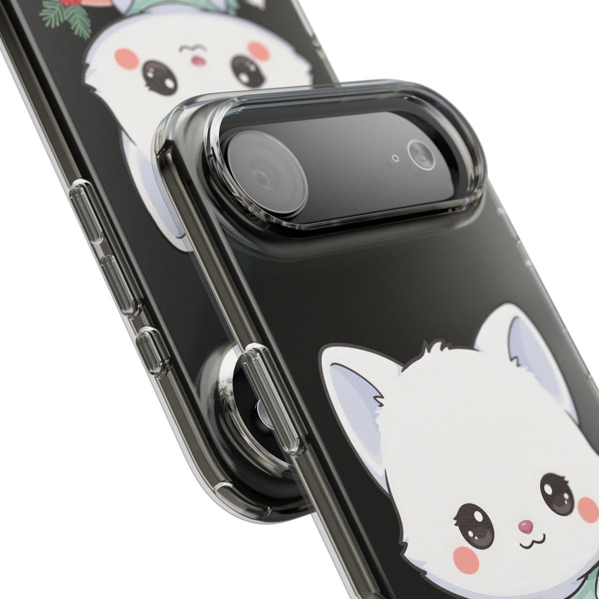Christmas Fox Clear Phone Case, Kawaii Cookie Baker