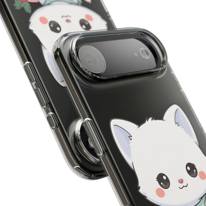Christmas Fox Clear Phone Case, Kawaii Cookie Baker