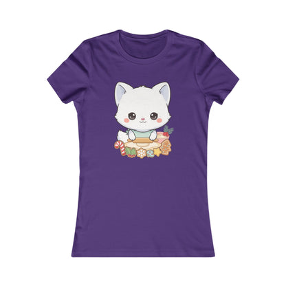 Kawaii Arctic Fox Christmas Tee for Cozy Holiday Bakers