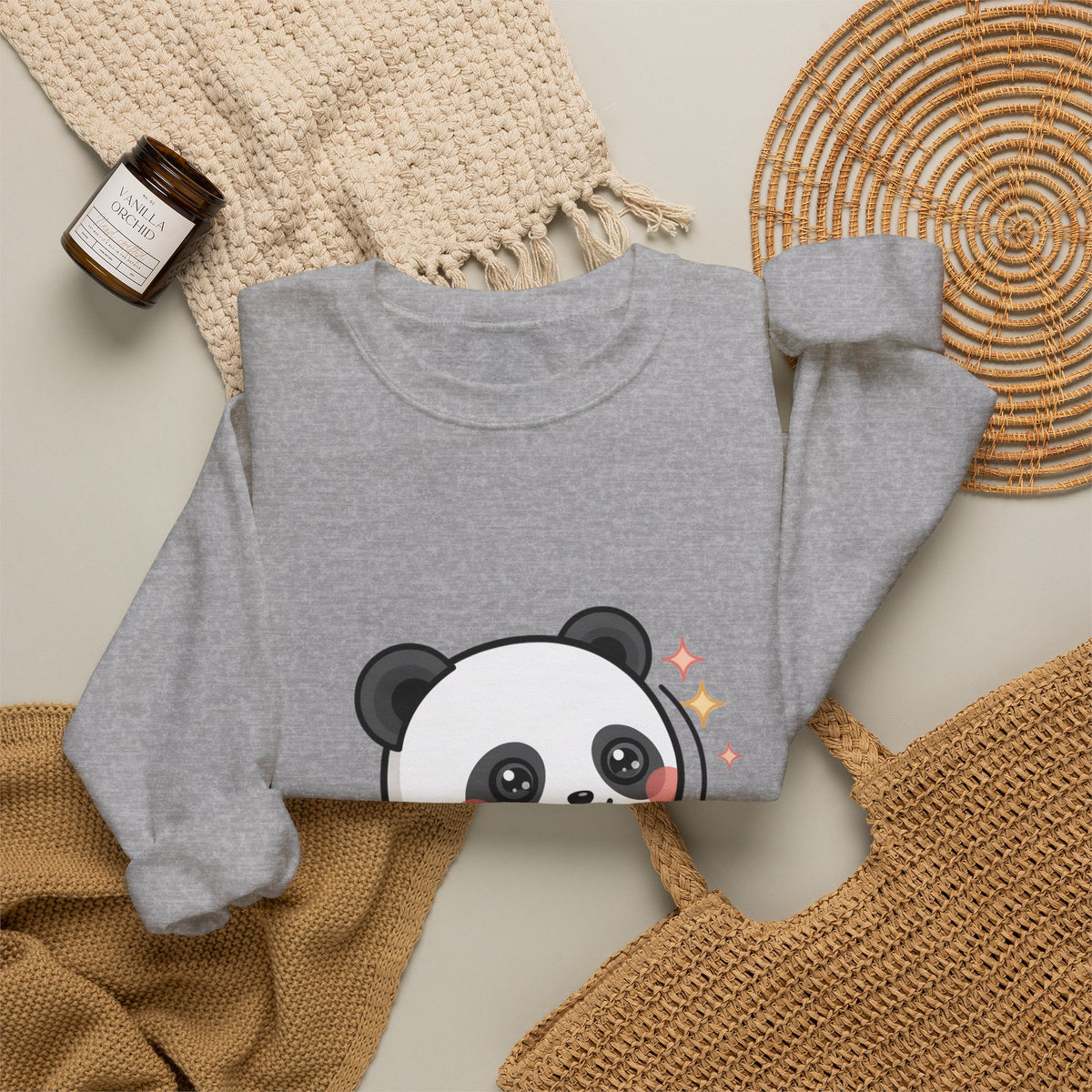 Kawaii Panda Skateboard Sweatshirt, Cute Chibi Panda