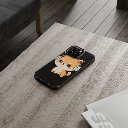 Kawaii Shiba Inu Phone Case – Music Lover Clear Case