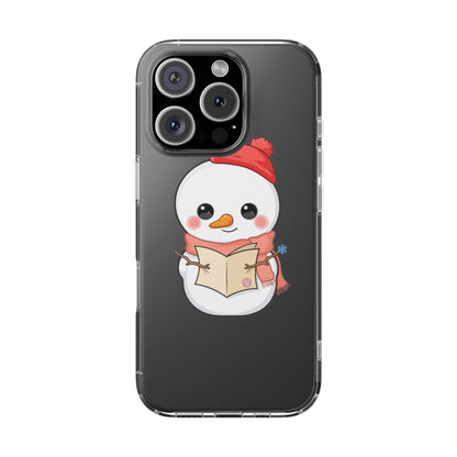 Kawaii Snowman Phone Case Reading to Santa