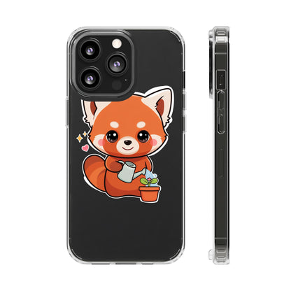 Red Panda Phone Case, Cute Plant Lover Gift