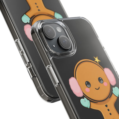 Kawaii Gingerbread Phone Case, Cute Winter Character