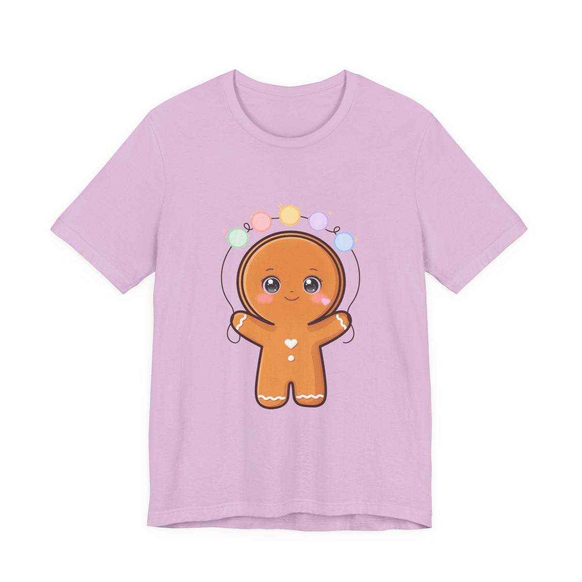 Kawaii Gingerbread Man Christmas T-Shirt, Cute Holiday Tee