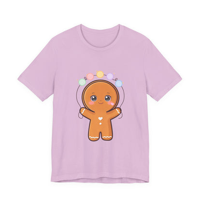 Kawaii Gingerbread Man Christmas T-Shirt, Cute Holiday Tee