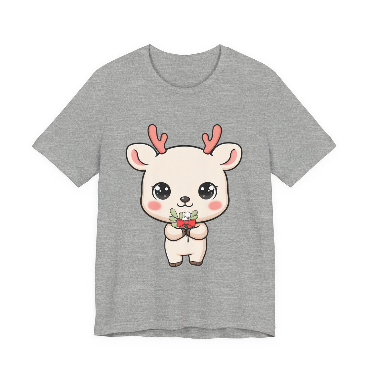 Kawaii Reindeer Christmas T-Shirt for Holiday Cheer
