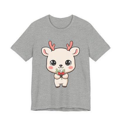 Kawaii Reindeer Christmas T-Shirt for Holiday Cheer