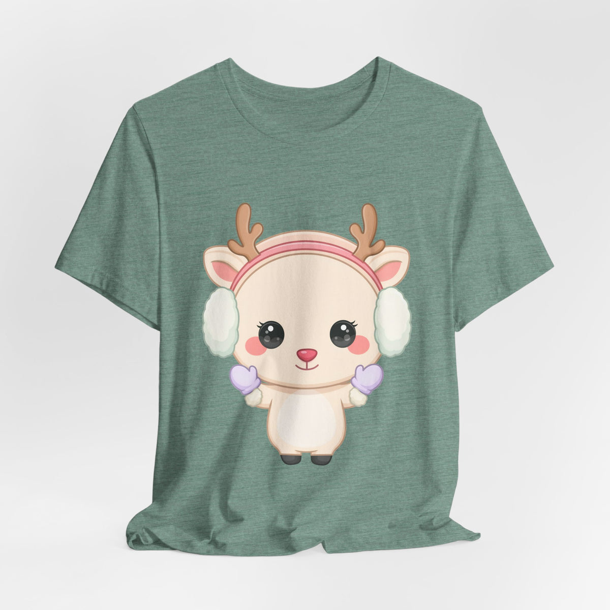 Kawaii Reindeer T-Shirt, Cute Winter Animal Tee