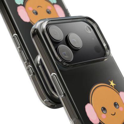 Kawaii Gingerbread Phone Case, Cute Winter Character