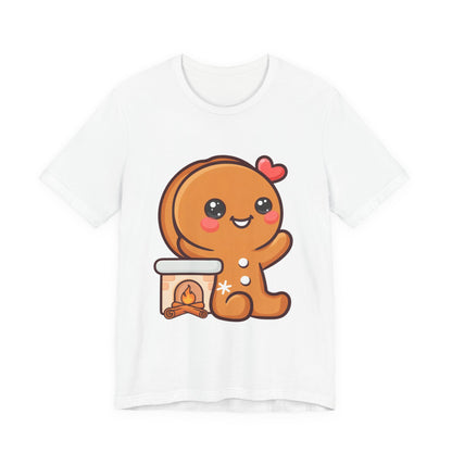 Christmas Gingerbread Man T-Shirt, Cozy Kawaii Holiday Tee