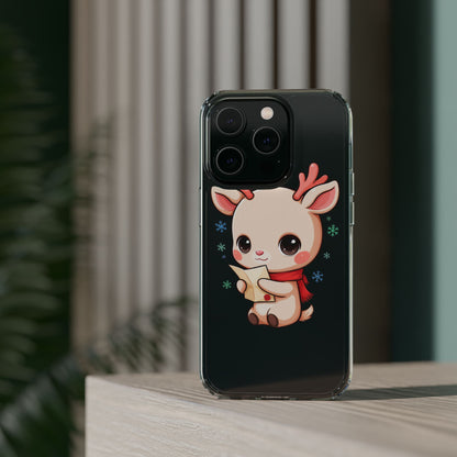 Christmas Reindeer Clear Impact-Resistant Phone Case