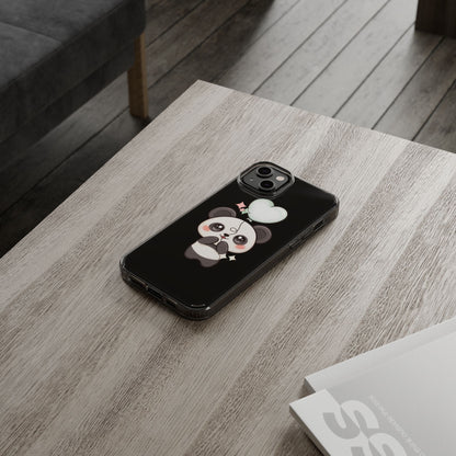 Kawaii Panda Clear Phone Case with Balloon