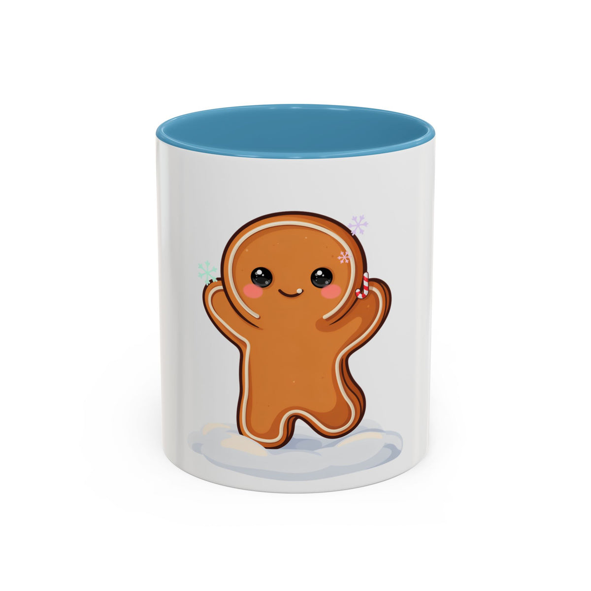 Kawaii Gingerbread Man Accent Coffee Mug for Winter Cheer