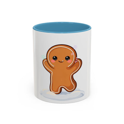 Kawaii Gingerbread Man Accent Coffee Mug for Winter Cheer