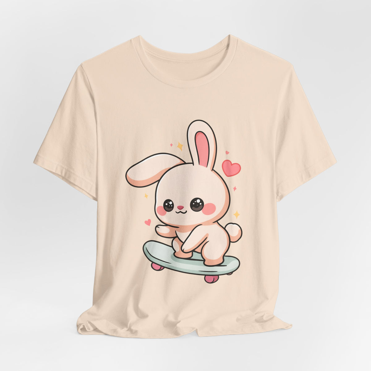Kawaii Bunny Skateboard T-Shirt for Cute Style Fans