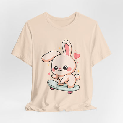 Kawaii Bunny Skateboard T-Shirt for Cute Style Fans