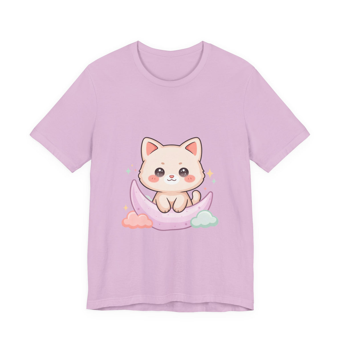 Kawaii Cat Moon T-Shirt for Cozy Night Owls