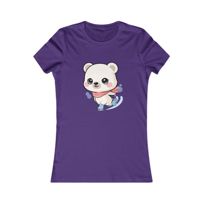 Kawaii Polar Bear Ice Skating Women's Tee