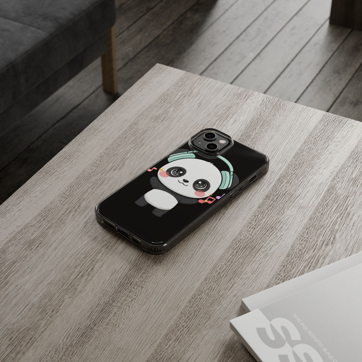 Kawaii Panda Phone Case with Headphones