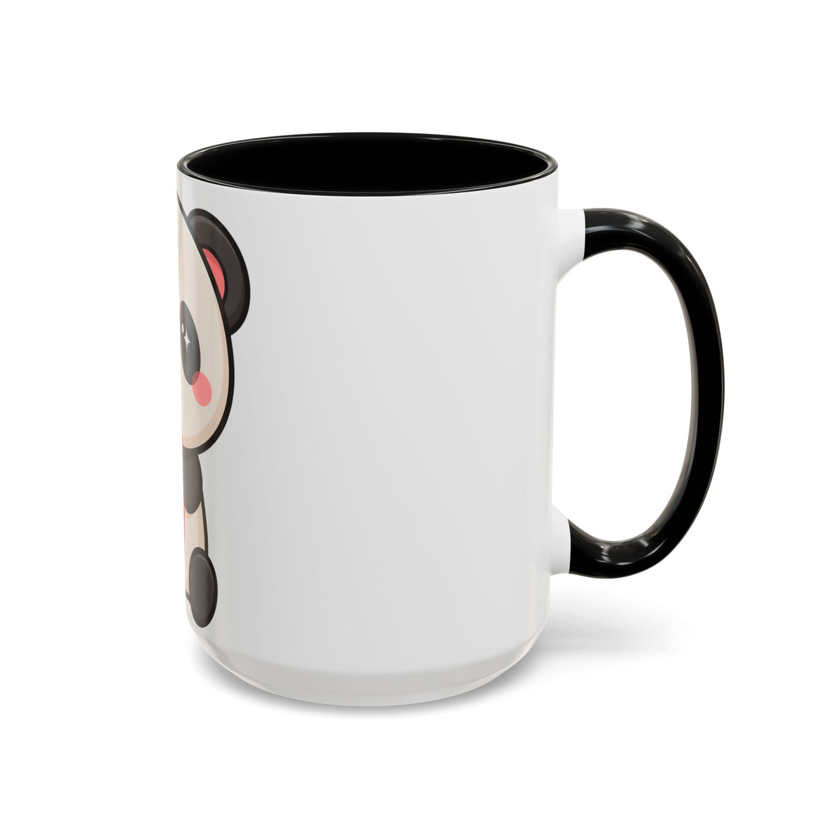 Kawaii Panda Accent Coffee Mug, Strawberry Lover Gift