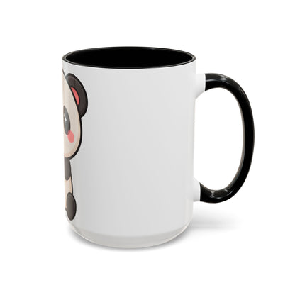 Kawaii Panda Accent Coffee Mug, Strawberry Lover Gift