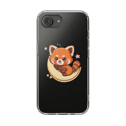 Red Panda Phone Case, Kawaii Moon Companion