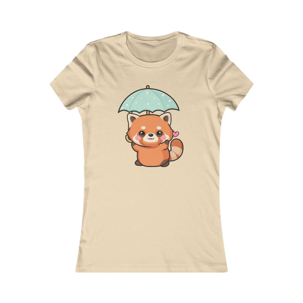 Kawaii Red Panda Women's Tee – Sweet Rainy Day Charm