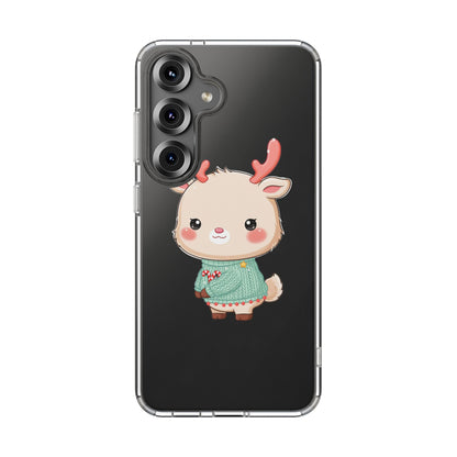 Kawaii Reindeer Clear Impact-Resistant Phone Case
