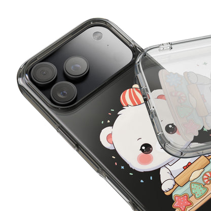 Christmas Bear Cookie Baking Clear Phone Case