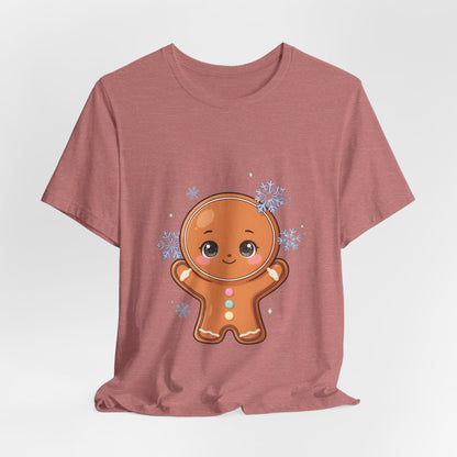 Kawaii Gingerbread Man T-Shirt for a Cozy Christmas Mood