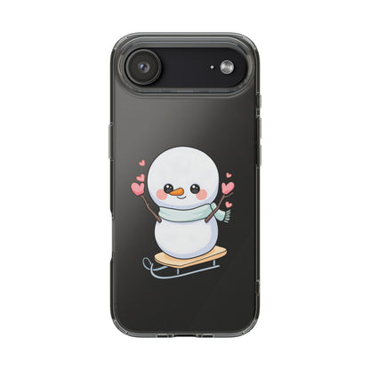 Kawaii Snowman Phone Case, Cute Winter Cheer