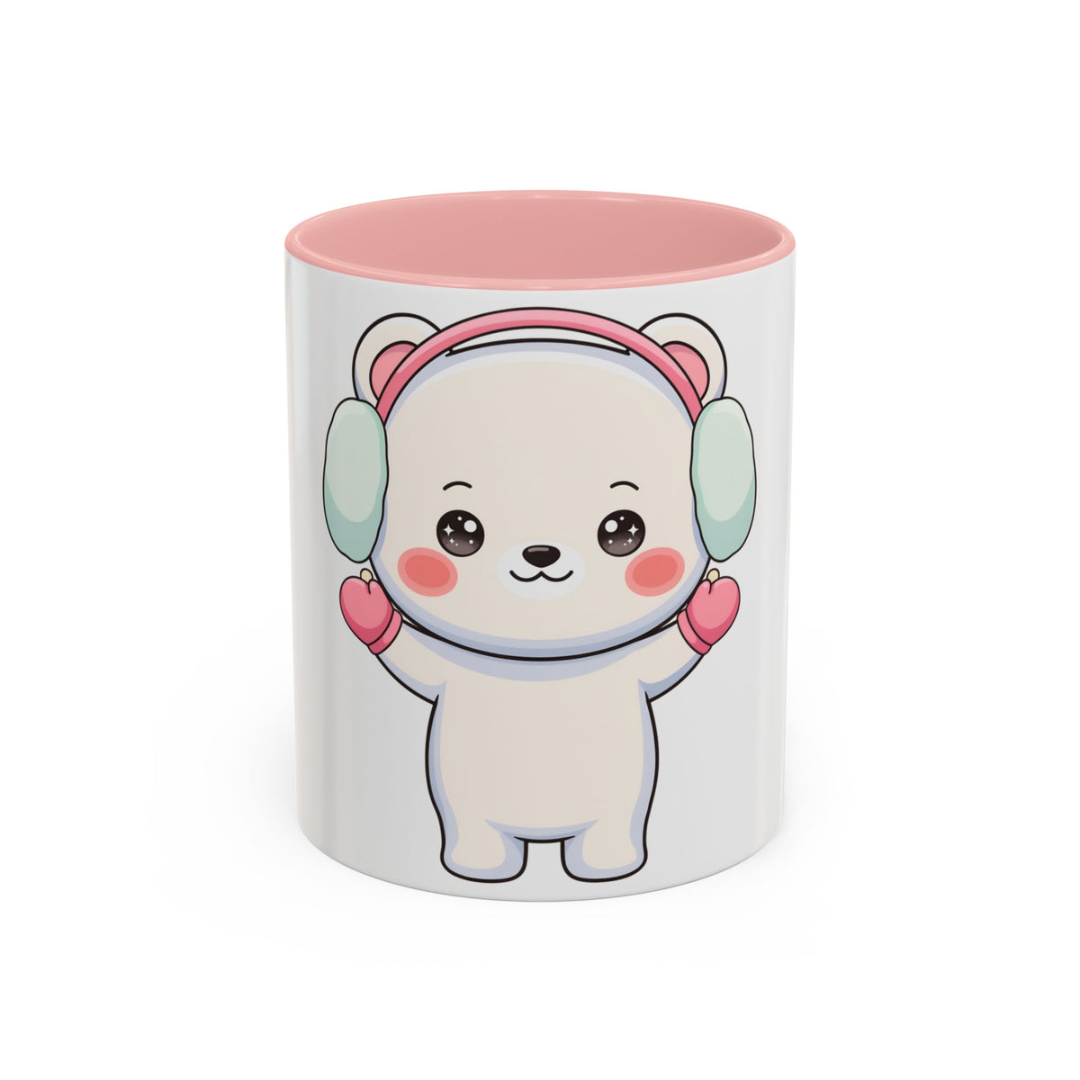 Kawaii Polar Bear Mug, Cute Winter Accent Coffee Mug