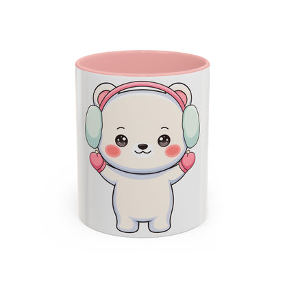 Kawaii Polar Bear Mug, Cute Winter Accent Coffee Mug