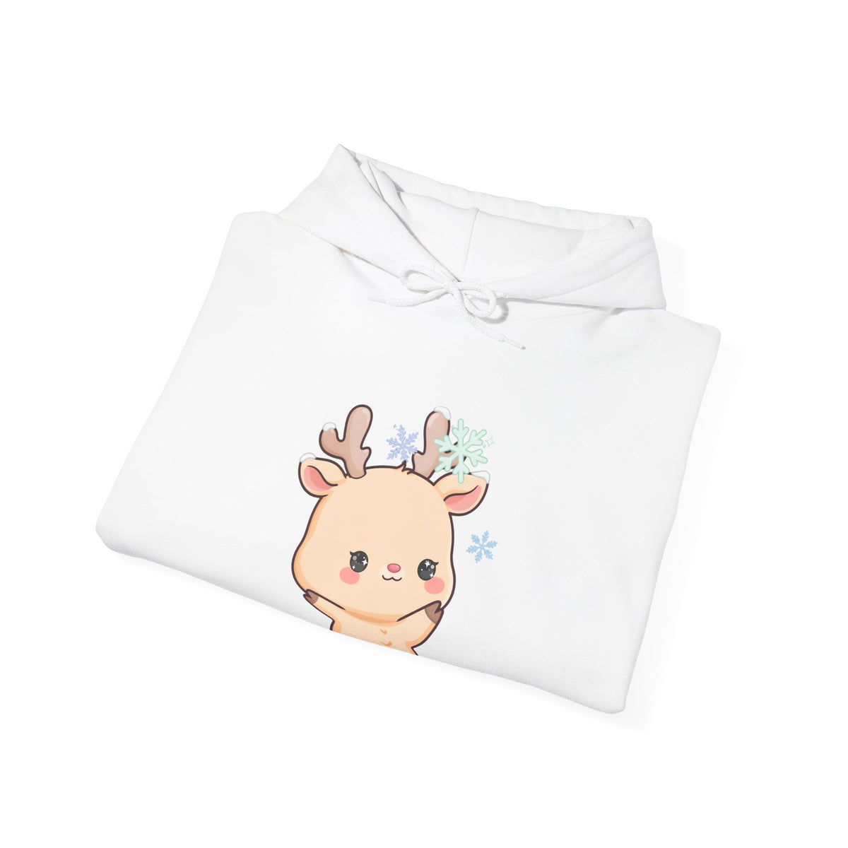 Kawaii Reindeer Hoodie, Cute Christmas Gift Sweatshirt