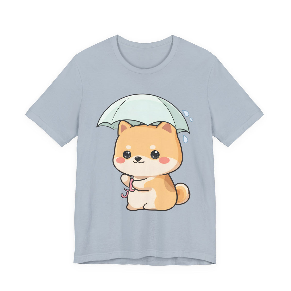 Kawaii Shiba Inu Umbrella T-Shirt for Rainy Day Fans