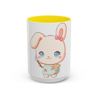 Kawaii Bunny Coffee Mug for Artists and Cute Art Lovers