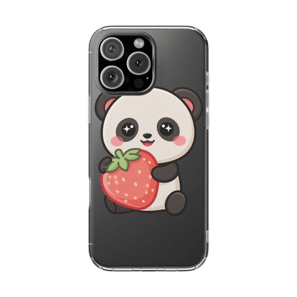 Kawaii Panda Phone Case, Sweet Strawberry Gift