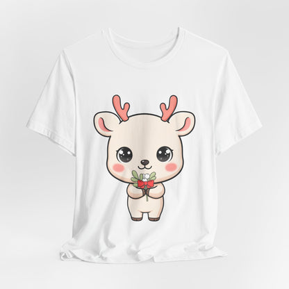 Kawaii Reindeer Christmas T-Shirt for Holiday Cheer