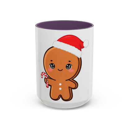 Gingerbread Man Christmas Mug, 11oz or 15oz Accent Coffee Mug